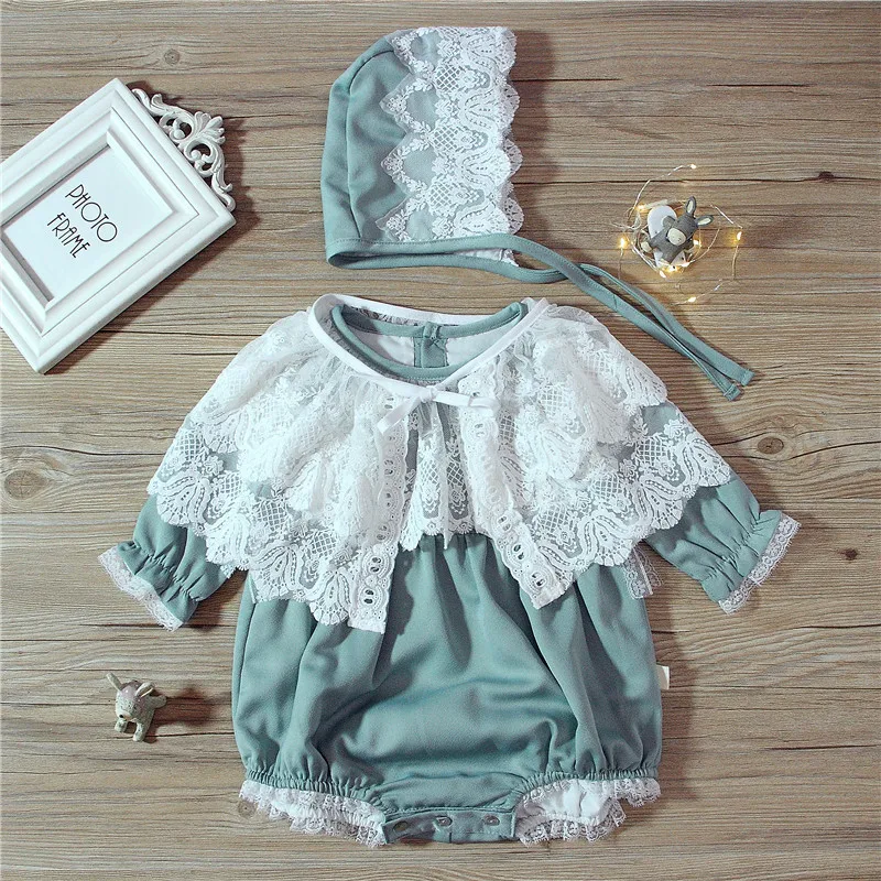 

Baby Girl Velvet Romper Newborn Clothes Set Childre Boutique Clothing Baby Birthday Party Show Lace Jumpsuit Baptism Dress