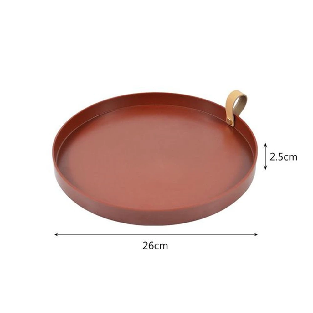 

Round Storage Tray Creative Organizer Storage Plate Portable Cosmetics Jewelry Sundries Tray for Living Room Kitchen