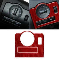 auto headlight switch frame trim cover stickers for ford mustang 2009 2013 carbon fiber car replacement parts