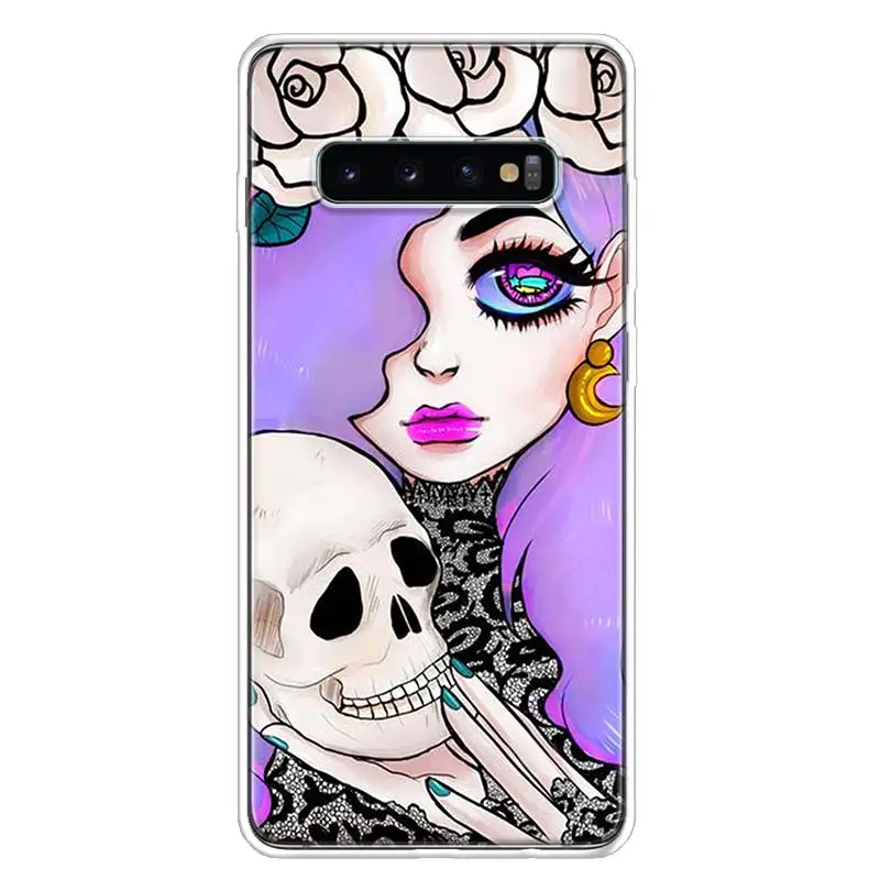 Девичий пастельный Готический чехол для телефона samsung Galaxy S10+ Lite Note 10 9 8 S9 S8 J4 J6 J8 Plus S7 S6 чехол