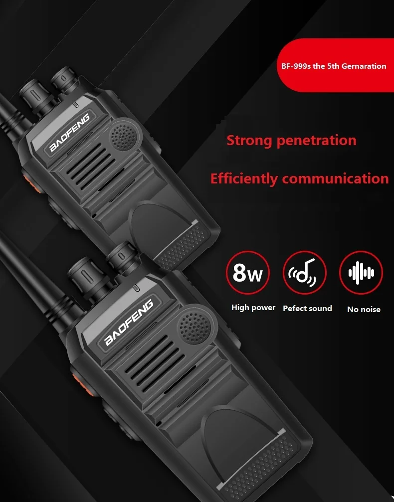 Interphone bf-999s two-way radio, 3-5km, FM radio transceiver, 2 sets
