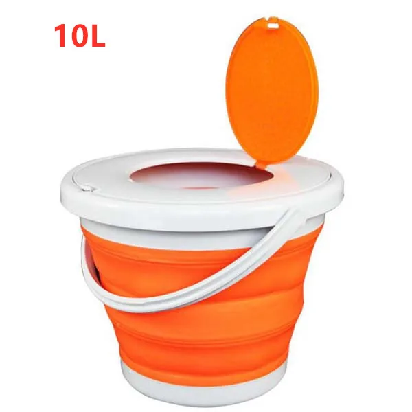 Orange 10L Портативное складное ведро складной бассейн туристическое напольное складное ведро с крышками рыболовное кемпинговое ведро для мойки автомобилей Открытый Кемпинг - Цвет: Orange 10L