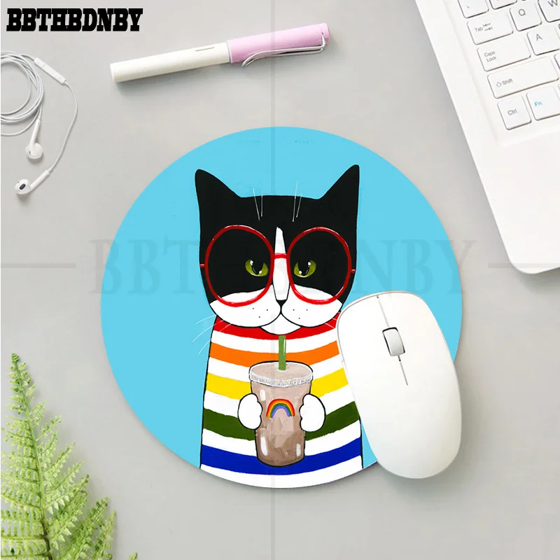 Cute Coffee Milk Drink Bottle Cat Soft Rubber Professional Gaming Mouse Pad gaming Mousepad Rug For PC Laptop Notebook images - 6