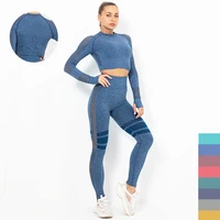 womens yoga suit outdoor hollow sportswear girl fitness long sleeved leggings fitness tights gym clothes set 2 piece set