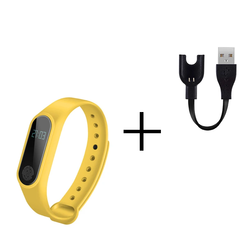 yellow New M2 smart fashion sports watch fitness running tracker bracelet step blood pressure monitor with men and women children - Цвет: yellow