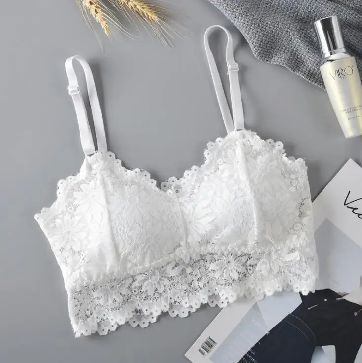 Сексуальные кружева Bralette труба топы бандо Лето Для женщин кружевной бюстгальтер танки топы бандо Жилет для девочек нижнее белье сексуальное женское белье плюс Размеры - Цвет: Sunflower White