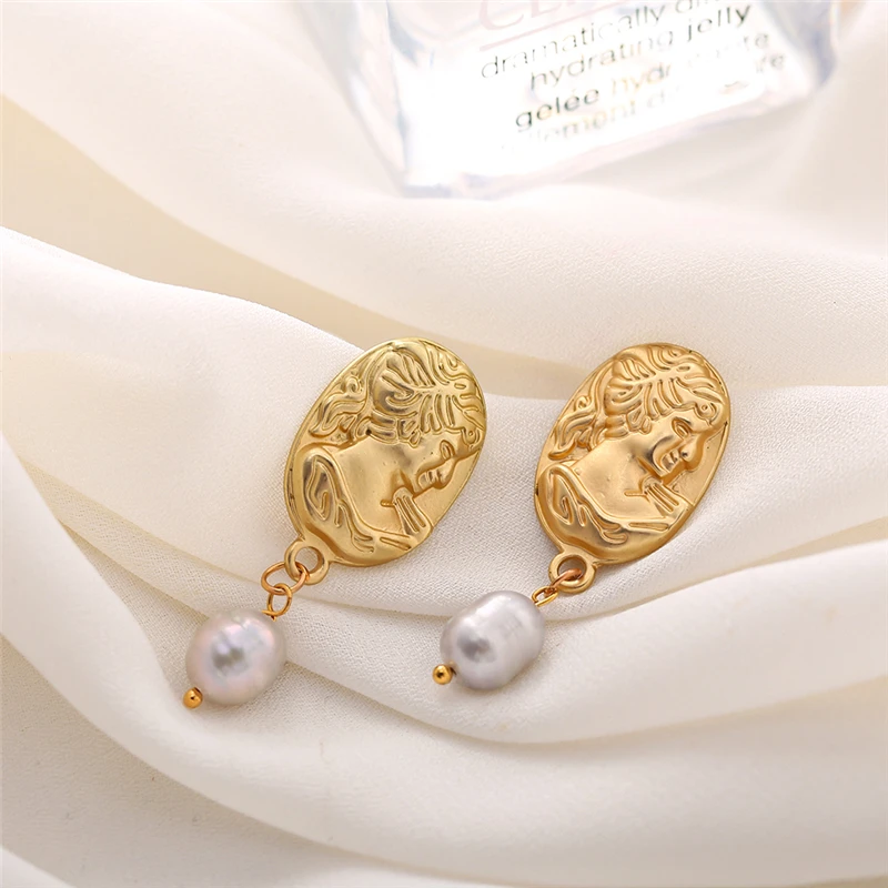 

Vintage Irregular Pearl Drop Earrings For Women Round Square Earrings Minimalist Earrings Party 2021 NEW Jewelry