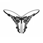 Трусики-стринги женские, прозрачные, с жемчугом
