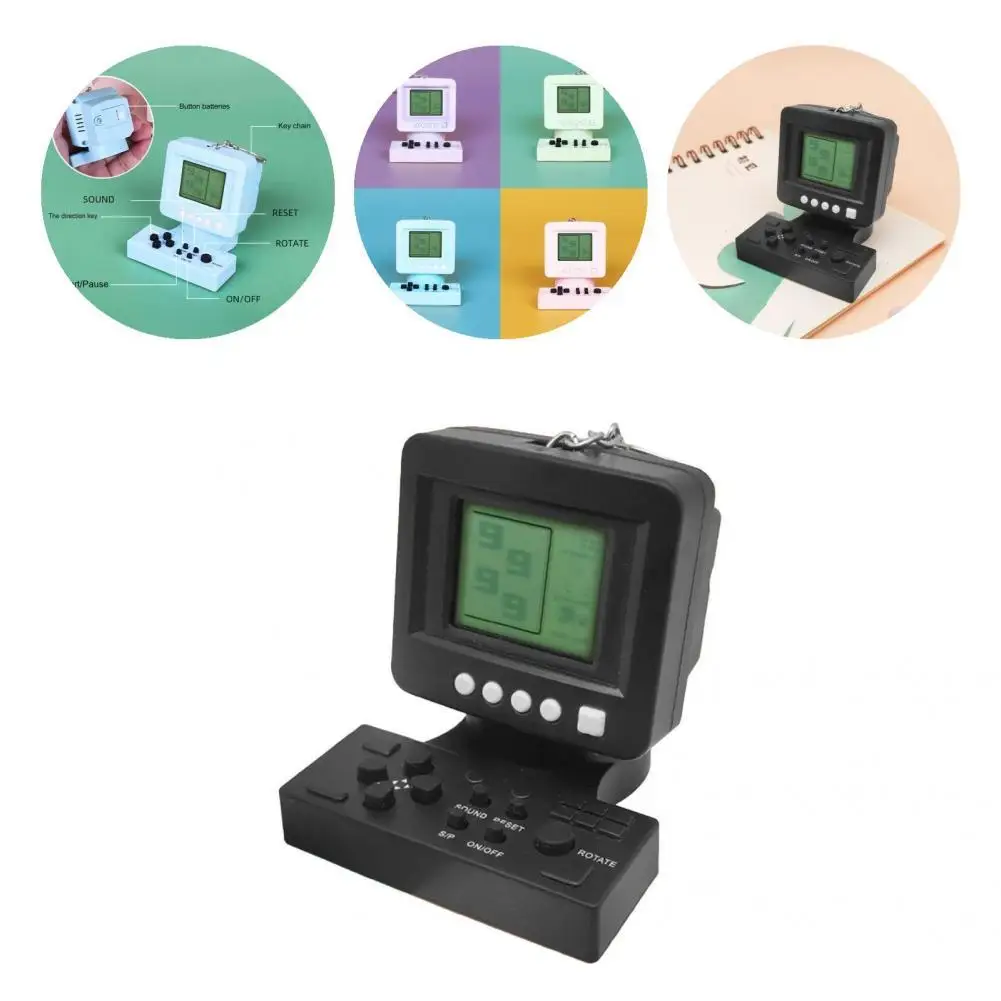 

Fashion Small Bright Color Mini Brick Game Toy Keychain for Gifts Brick Game Keychains Game Controller Keychains