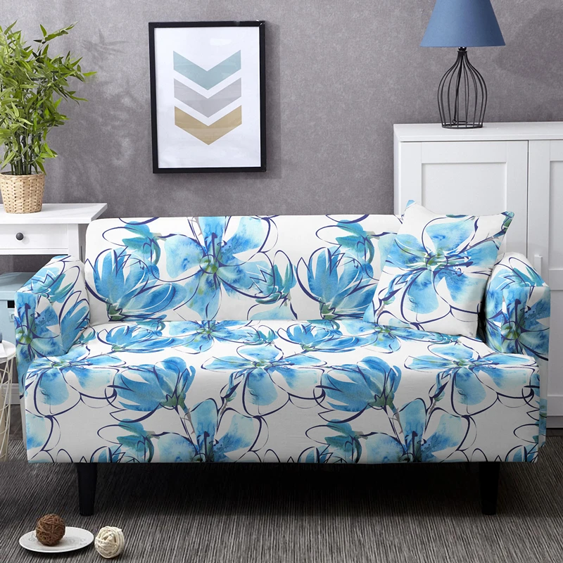 Elegant Flowers 1/2/3/4 Seater Elastic Sofa Cover For Living Room Full-cover Stretch Corner Couch Covers Universal Slipcovers | Дом и сад