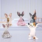 Статуэтка кошки из смолы, статуэтка для йоги, сфинкса, медитации, коллекционная скульптура в виде животного, микро-украшение для сада и дома