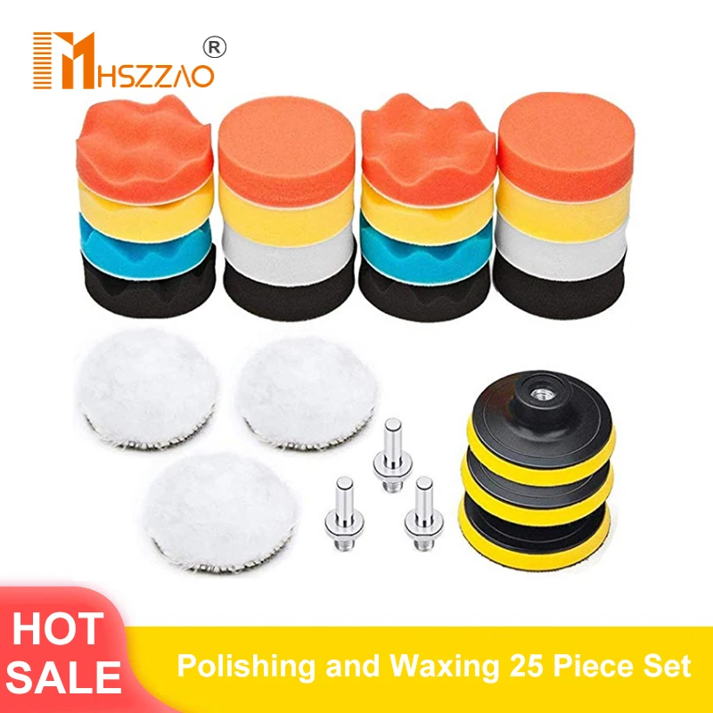 3 &quotПодушка для полировки автомобиля губка с полировальной подложка комплект
