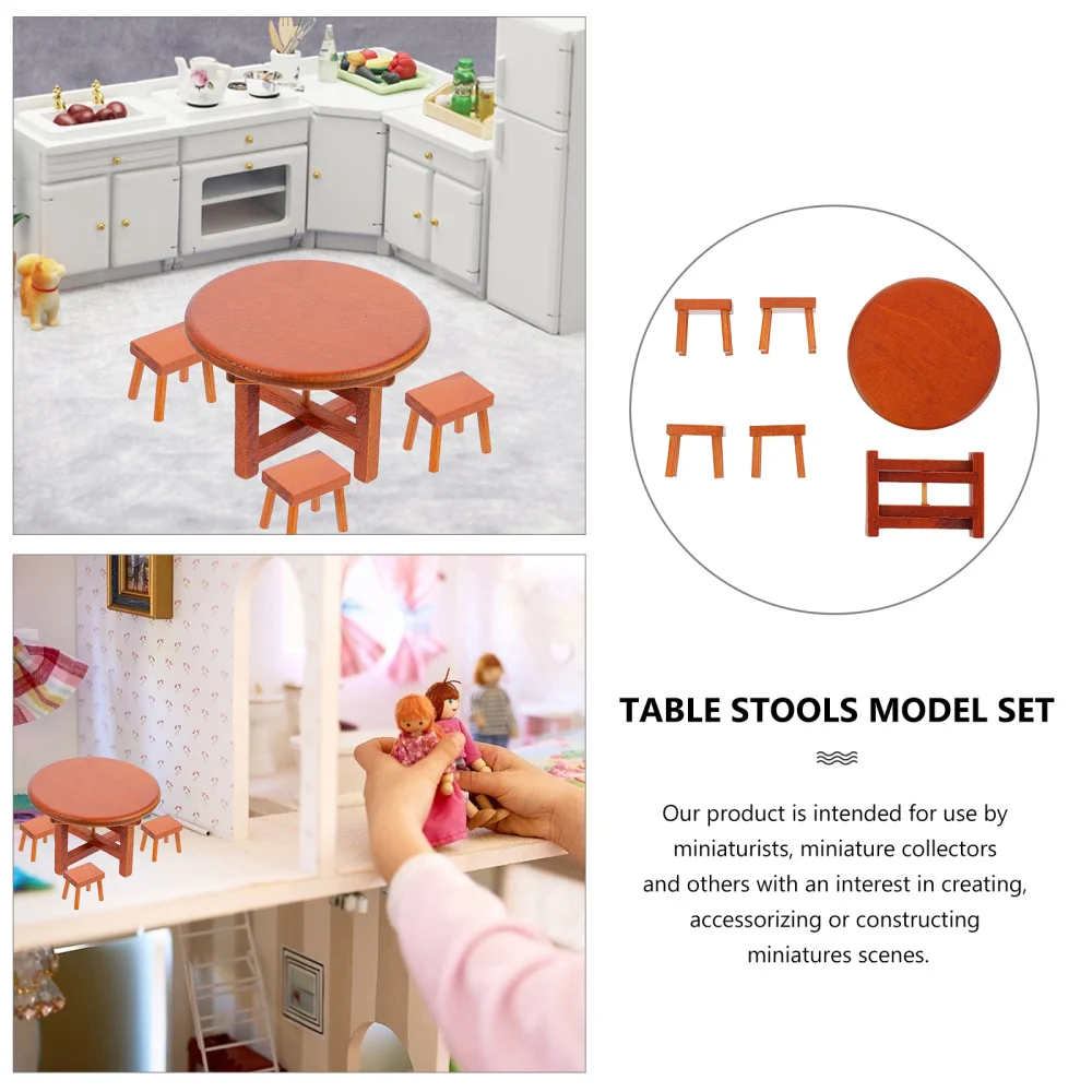 

1 Set Mini Table Stools Model Set Photography Props Mini Desktop Ornaments