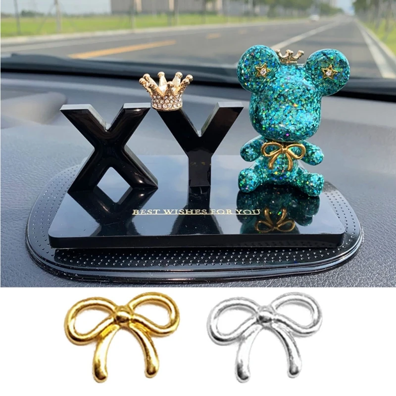 

100Pcs Metal Bow Epoxy Resin Mold Findings Bear Decortive Bowtie Resin Fillings AXYD