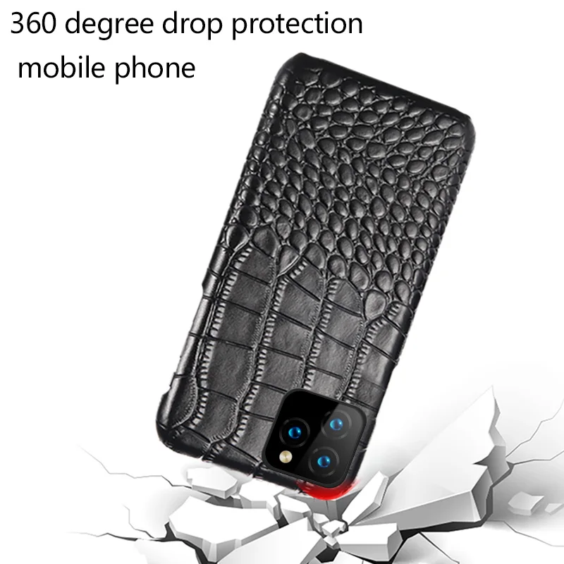 Чехол из натуральной кожи для телефона Apple iPhone 11 11 Pro 11 Pro Max X XS XSMax XR 7 8 plus 5 5S se 6 6S Plus крокодиловая кожа