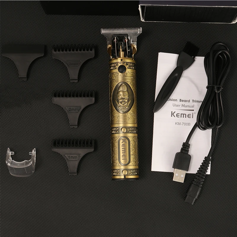 

Kemei Barber Shop Oil Head 0mm Electric Hair Trimmer Professional Haircut Shaver Carving Hair Beard Machine Styling Tool