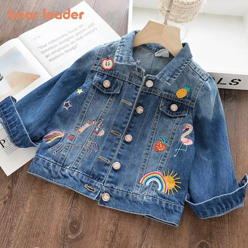 

Bear Leader Denim Coats for Girl Kids Cartoon Embroidery Jacket Autumn Spring Baby Girls Coat Children Clothes 3 8 Years