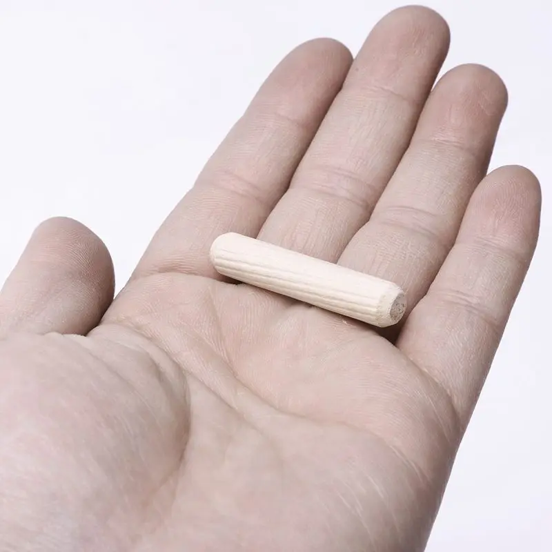 

100 Pack Wooden Dowel Pins Wood Kiln Dried Fluted and Beveled