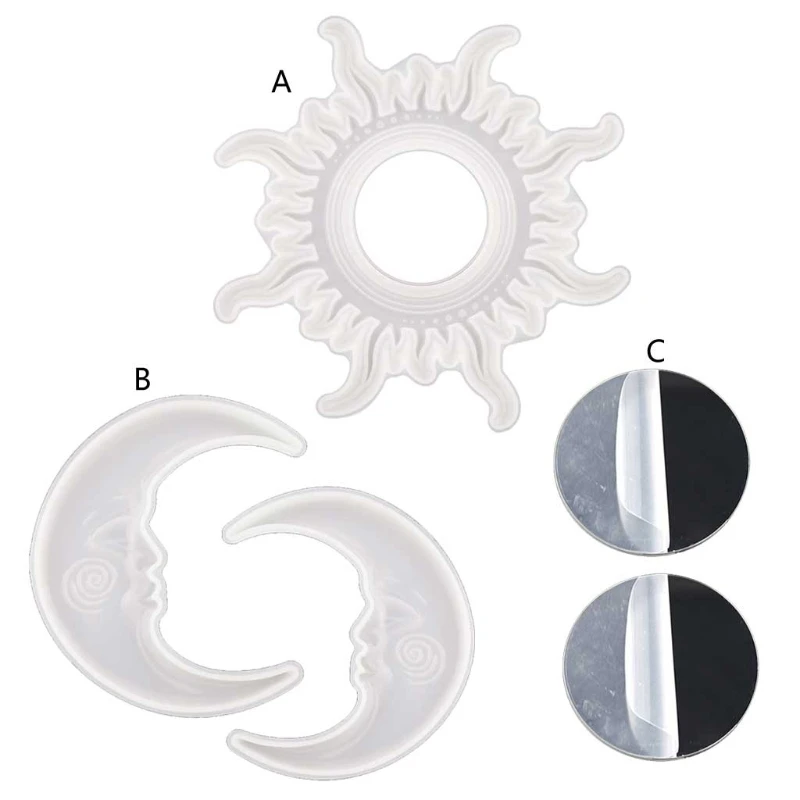 

Защита от солнца наклейка луна-зеркало эпоксидная смола, форма для отделки стен зеркала литья силиконовые формы T21F