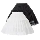 Женская юбка в стиле Лолита, черная юбка-подъюбник в стиле кринолин, винтажная вечерняя юбка с эластичным поясом, 2 петли и оборками, 2021