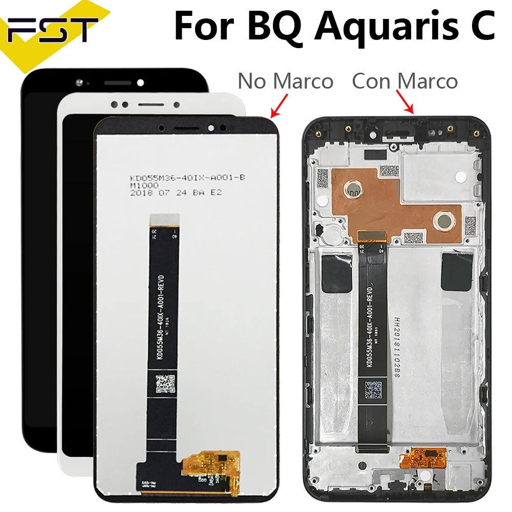 ЖК экран с сенсорным экраном для BQ Aquaris C дисплей Digitzer в сборе + Бесплатные