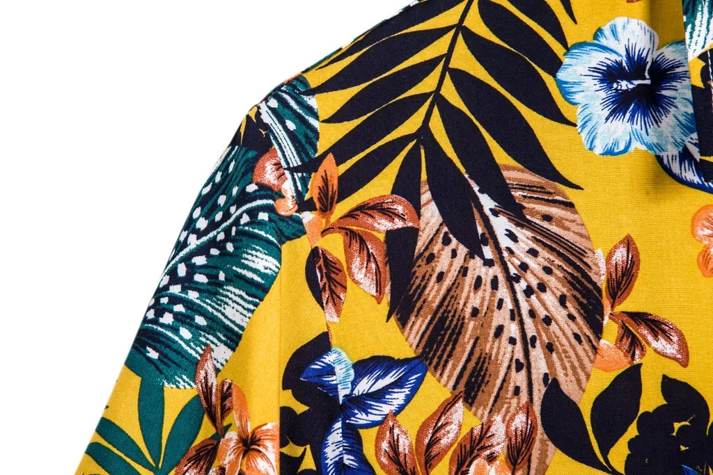 Модная мужская рубашка 2020 Летняя Пляжная блузка с принтом гавайская Свободная