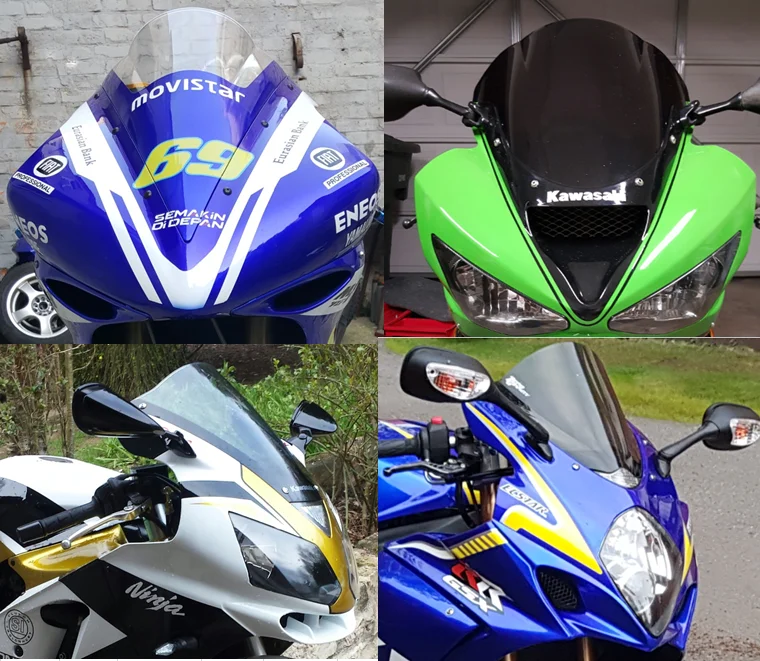 Для Yamaha YZF1000 R1 2007 2008 двойной пузырьковый спортивный велосипед ветровые стекла экран черный синий прозрачный R1 07 08 пластиковый ветровой экран