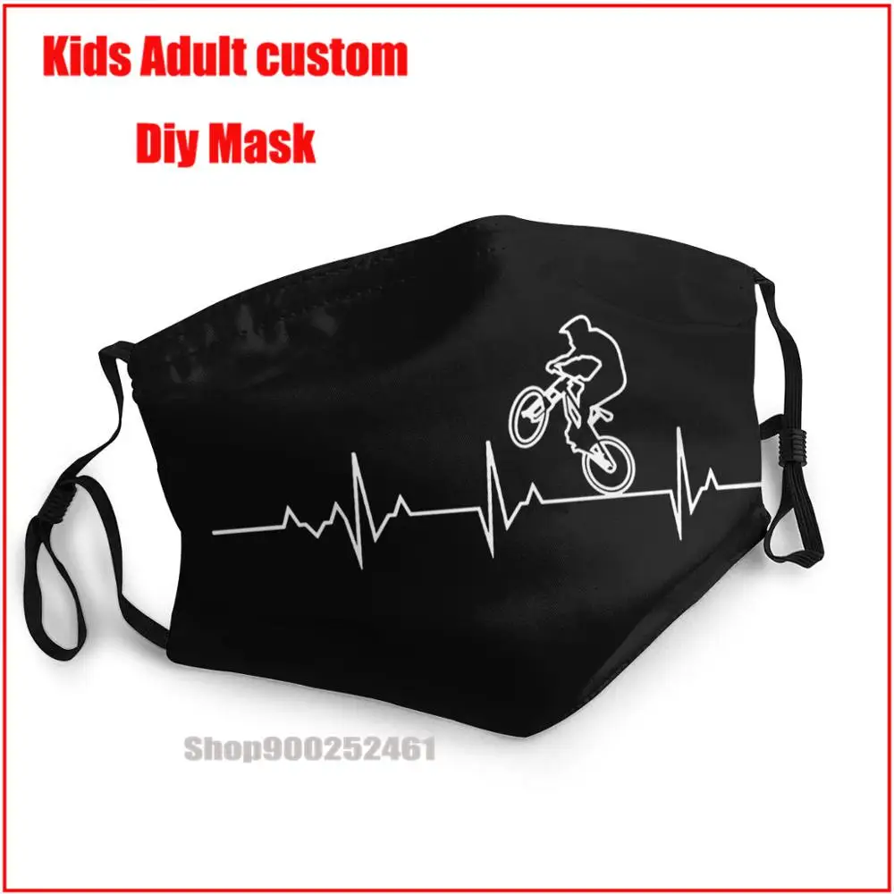 

X-Games Bikes Heartbeat MTB Black DIY kids fashion mask washable reusable face mask kids mascarillas de tela lavables con filtro
