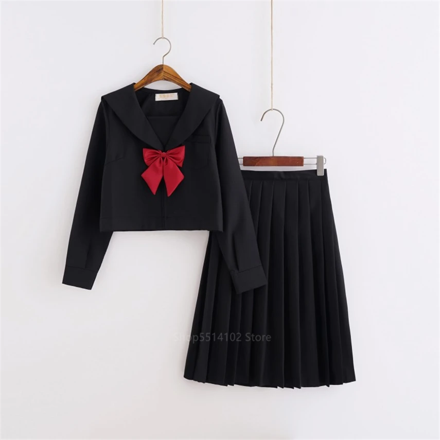 Японская школьная форма Kansai Bad Black костюм для студентов JK Kawaii топ с матросским