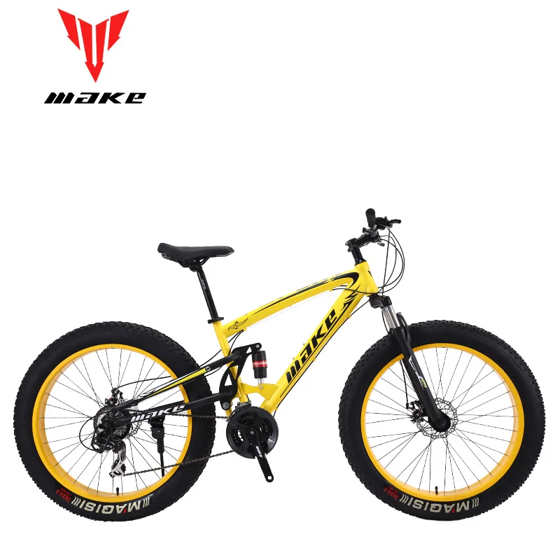 MAKE горный жир велосипед стальная рама полный чулок 24 скорости Shimano дисковый