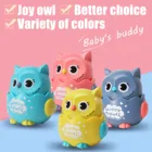 Prensando brinquedo de coruja puxar para trs pequeno e porttil presente fofo ча-де-Кора для детей