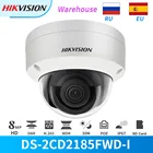 Купольная камера видеонаблюдения Hikvision, инфракрасная камера безопасности с разъемом для SD-карты, DS-2CD2185FWD-I, 8 Мп, PoE, IP67, HIK-CONNECT