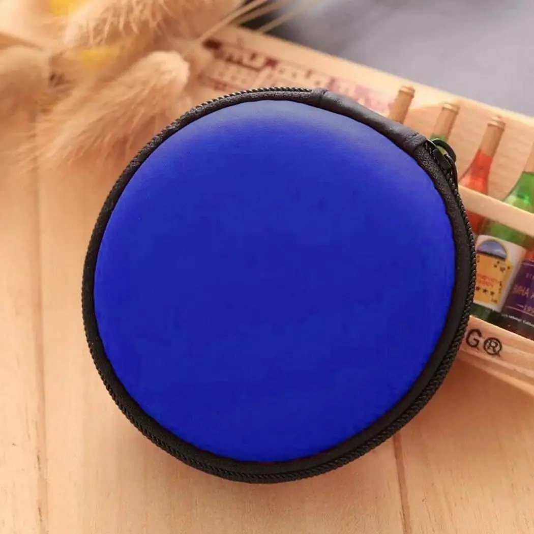 Жесткий чехол сумка для наушников портативные круглые наушники на молнии