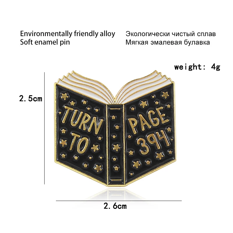 &quotTurn To Page 394&quot Magic Books Classic Brooches For Fans Famous Snape's Lines In The Novel Film Lapel Pin Friend's Gifts |