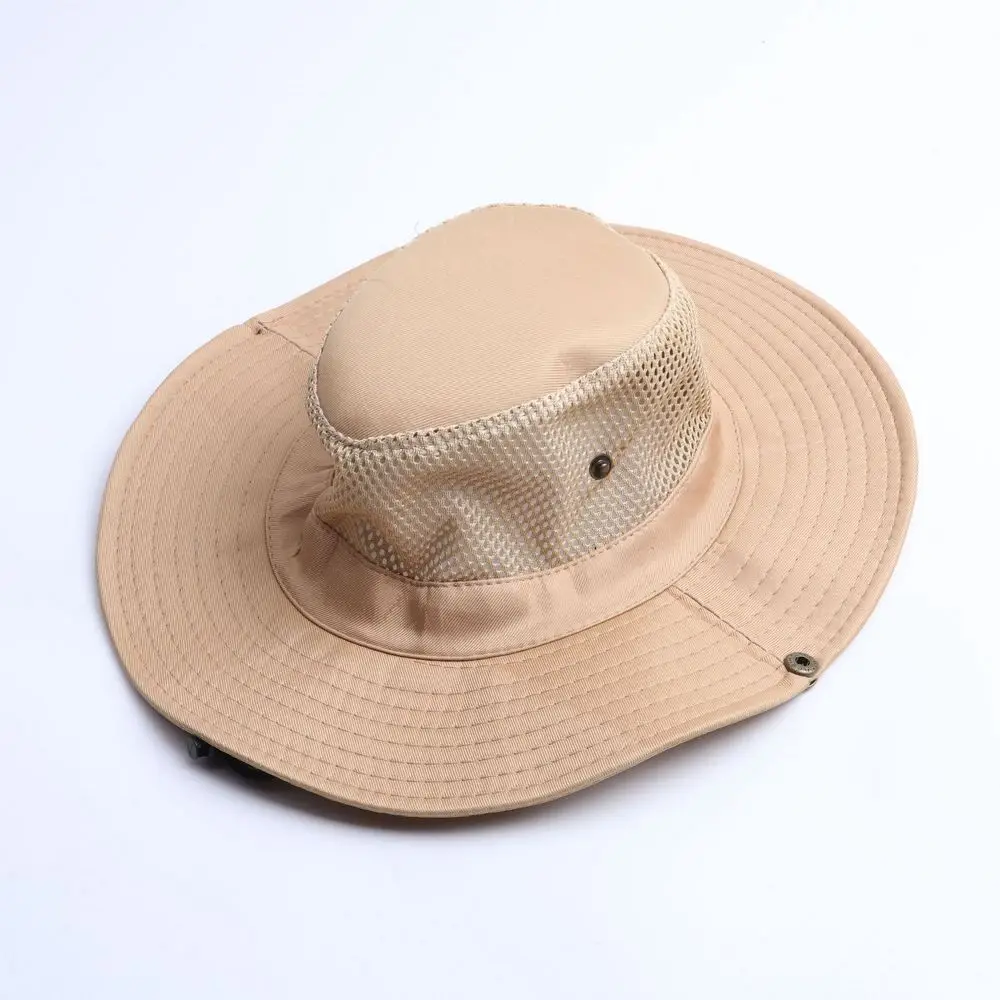 

Four Seasons Man Bucket Hats Fisherman's Cap Outdoor Style Canvas Mesh Breathable Travel Fishing Mountaineering High Quality