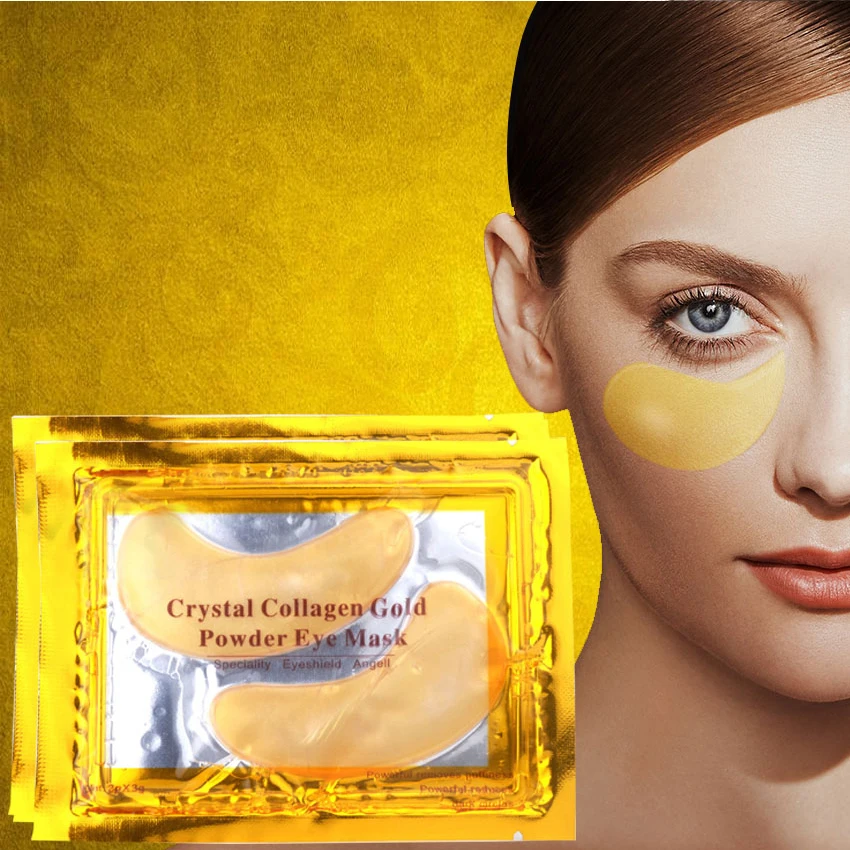 Маска от темных кругов для глаз маска сна коллагеновая кристальная Золотая