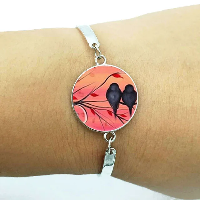 Винтажный серебряный браслет с птицами для свадебной вечеринки ювелирное