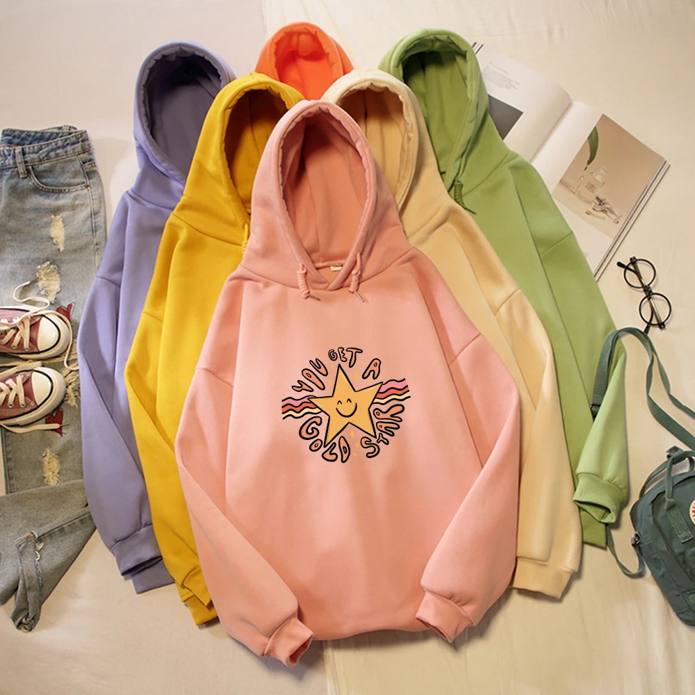 Милая зимняя одежда Женский пуловер Свитшот в стиле оверсайз на осень и зиму