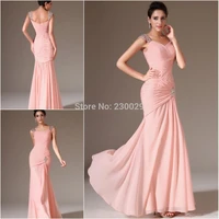 best selling mermaid sweetheart cap sleeve prom dresses floor length pink chiffon beach long prom gowns beaded sequins jfm1439