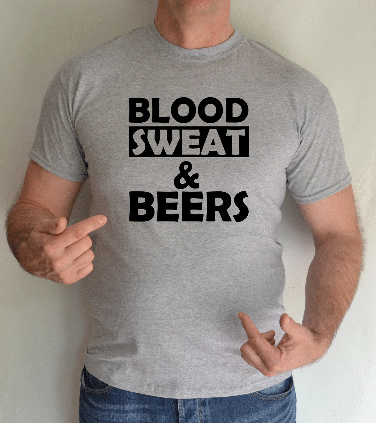Кровь пот и пиво веселье смешная футболка|Мужские футболки| |