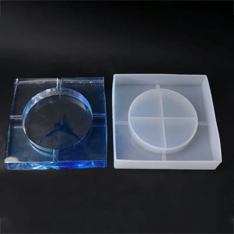 

Square Ashtray Molds DIY Crystal Epoxy Mold Mirror Silicone Mould Crafts Making