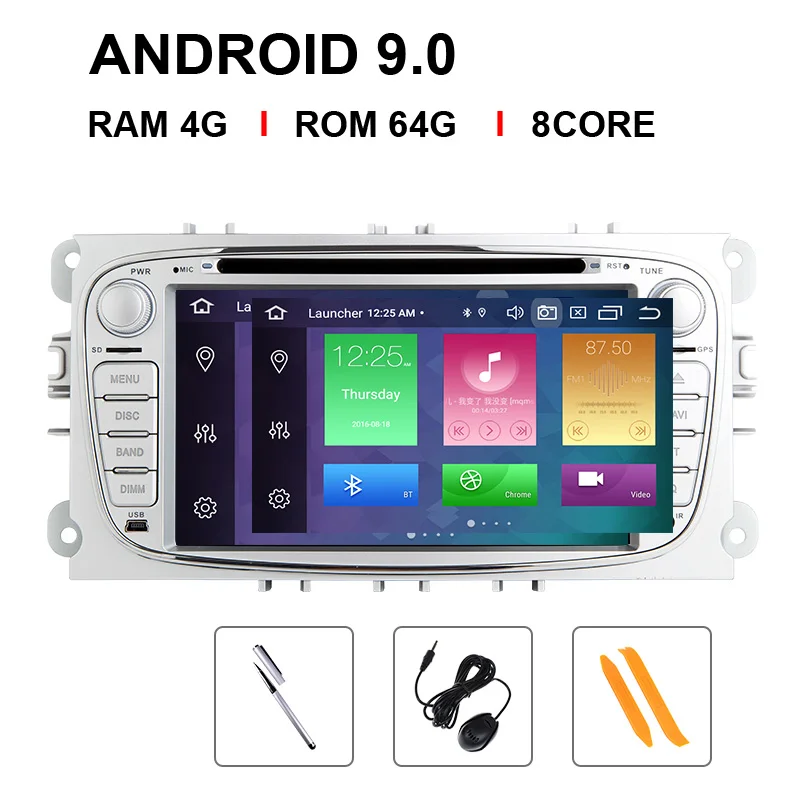 8 Core 64 ROM 8 ядерный 4 г ram ips DSP Android 9 автомобильный Радио мультимедиа для Ford Focus 2 3 mk2 Mondeo 4 Kuga Fiesta Transit подключения S-MAX C-MAX OBD2 - Цвет: 8 Core 64 ROM