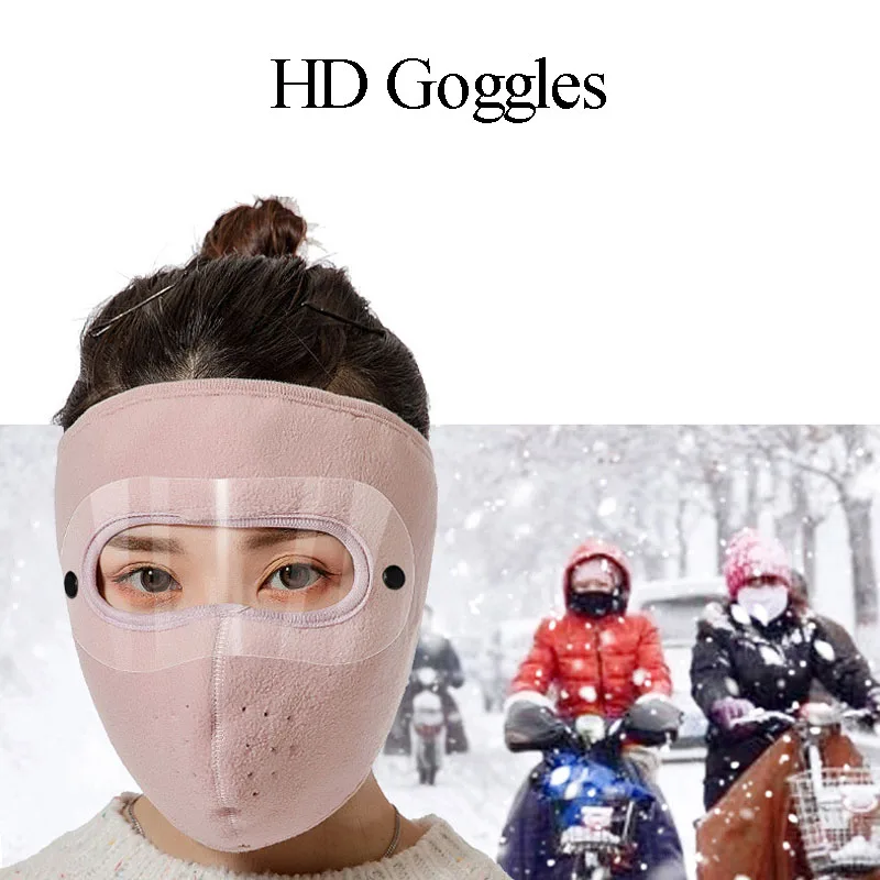 2021 New Winter Warm Goggles Mask Outdoor Riding Sunscreen Breathable Cold And Windproof Double-layer Polar Fleece | Автомобили и