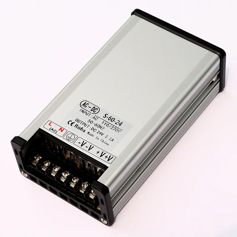 24V 60W Type Светодиодный драйвер DC 24 V адаптер питания Трансформаторы освещения AC 110V 220V до 24 V 8A 10A наружный непромокаемый трансформатор для светодиодного освещения - Цвет: 24V 60W Type