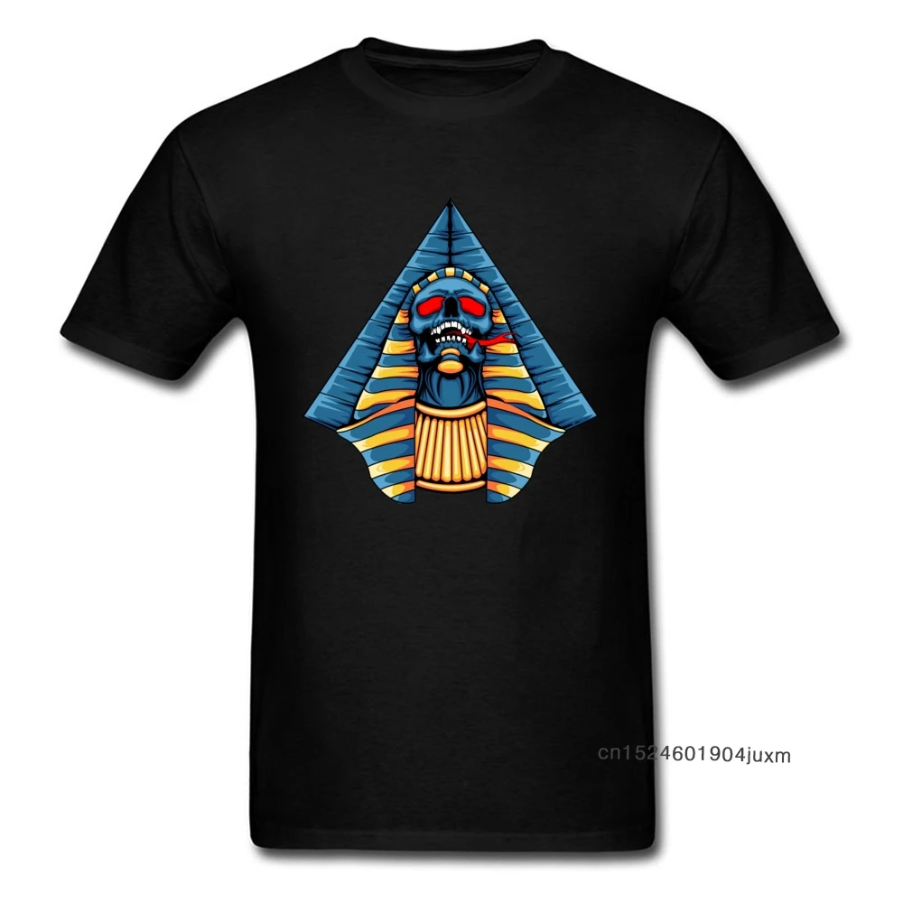 Фараон череп футболка классная мужская 2018 черные футболки короткий рукав