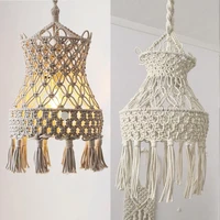 creative bohemian macrame tapestry wall hanging hand woven chandelier lampshade home coffee wedding decoration lamp shade