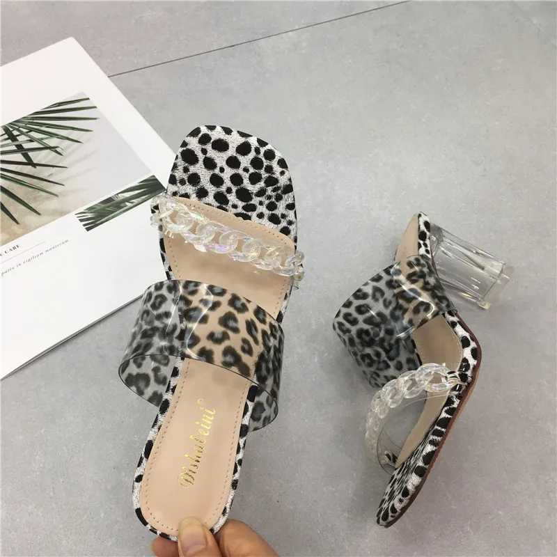 

Women Summer Slippers Shoes 2021 Fashion Female Flip Flops Square Heel Slides Ladies High Heels Slippers For Woman Sandals