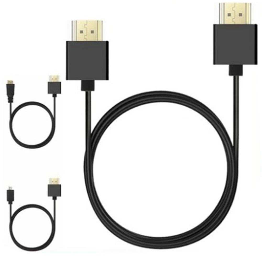OD 3.0mm Super Soft Micro HDMI-compatible &amp Mini male Thin Cable 2k 4k hd @60hz Light-weight Portable | Электроника