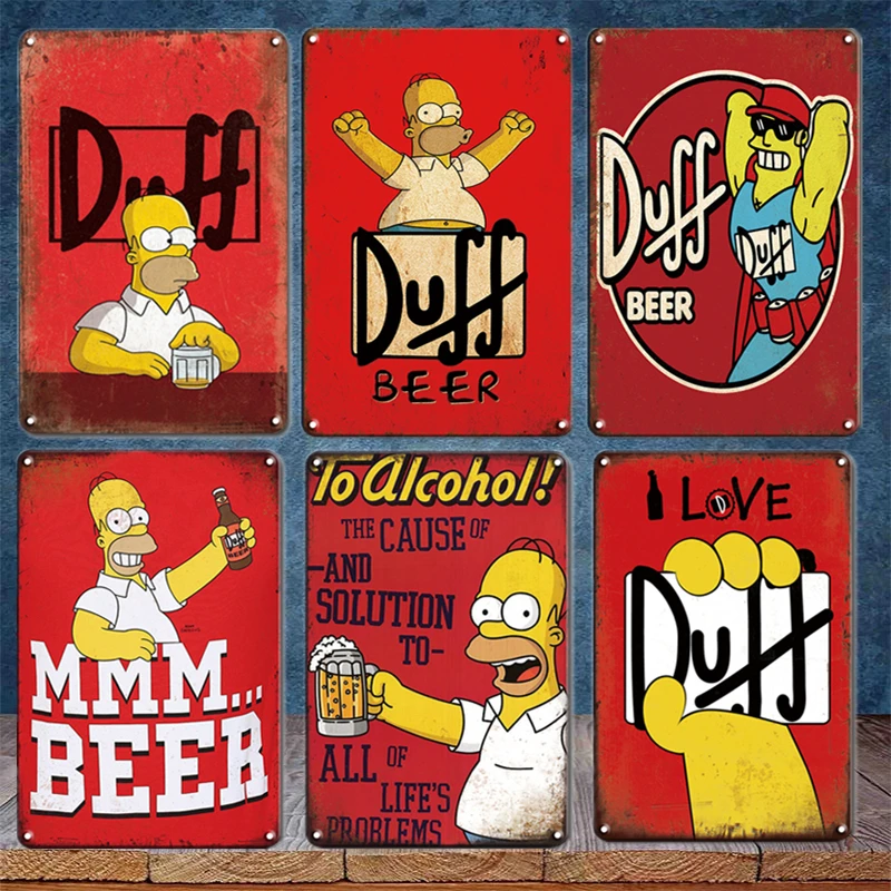 

Duff Beer Metal Poster Tin Sign Vintage Irish Bar Pub Restaurant Room Wall Decoration Plaque Retro Beer Stickers Metal Plates