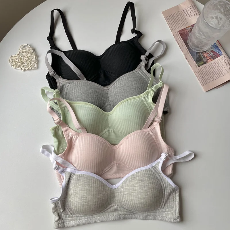 Стильный цветной Бюстгальтер для девушек и студентов нижнее белье без косточек с